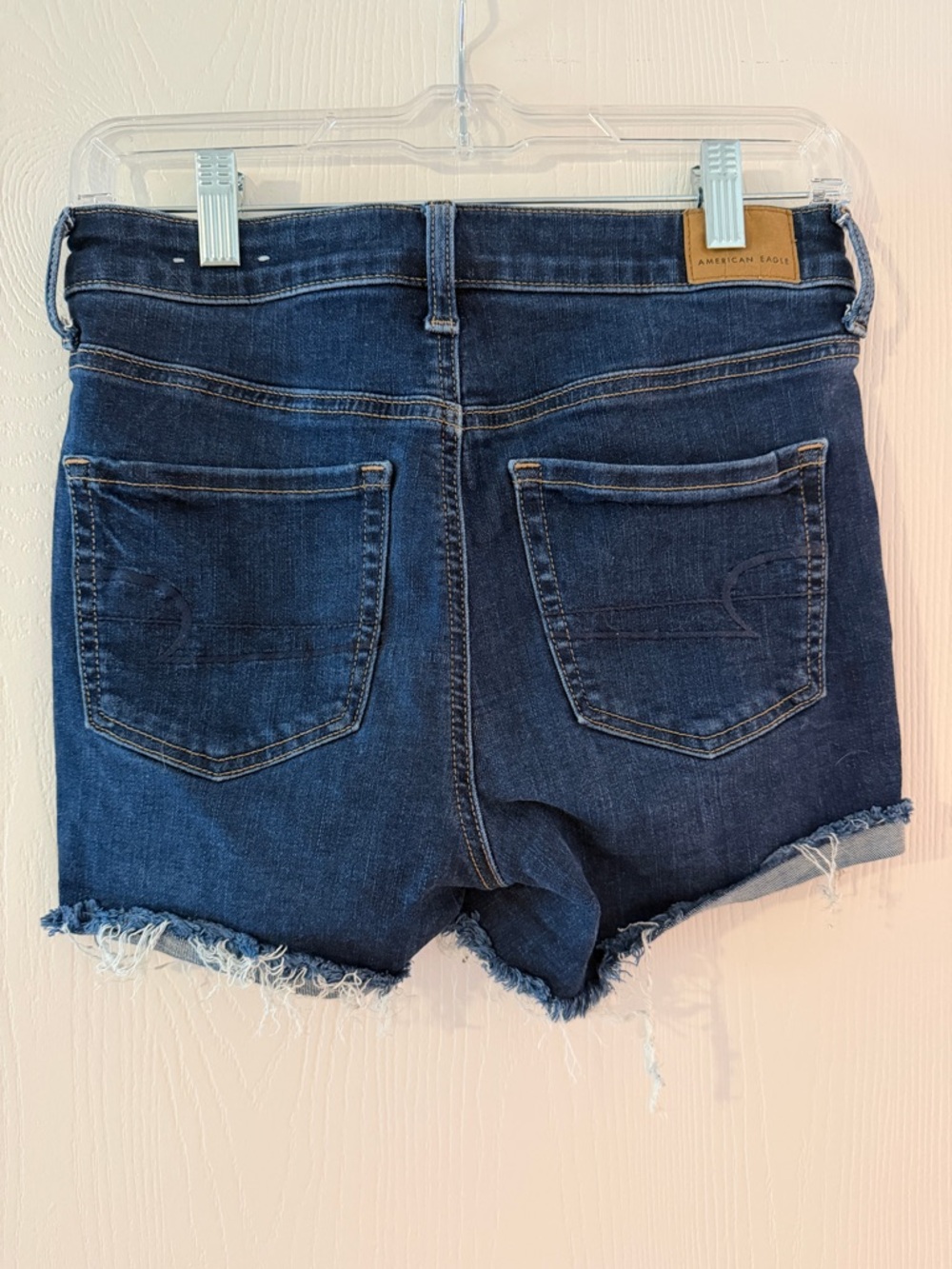 American Eagle Blue Stretch Denim Jean Shorts - Picture 2 of 4